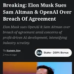 ⚡️Elon Musk Demanda a OpenAI y su CEO Sam Altman por Desviarse de sus Ideales Humanitarios